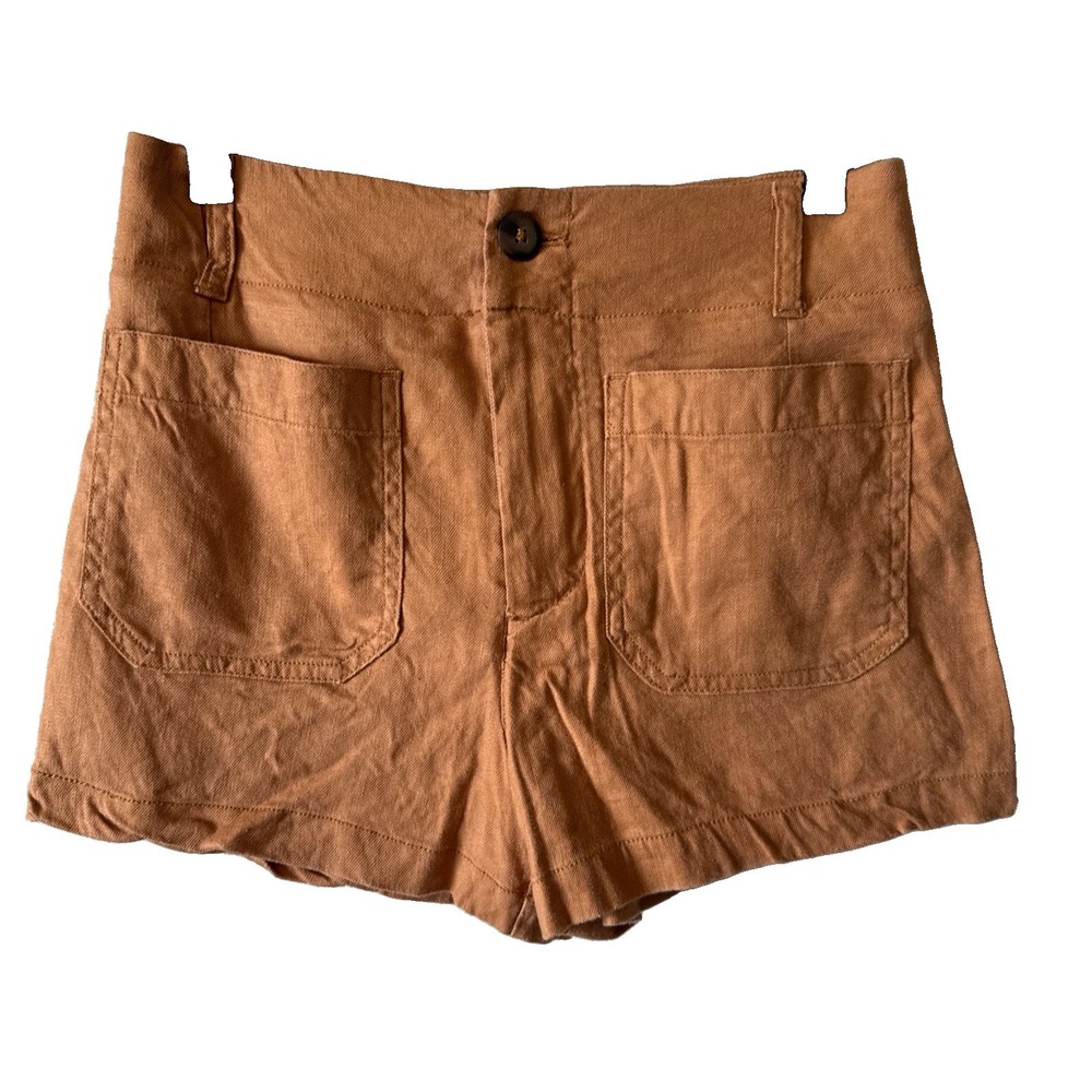 Maeve Anthropologie The Colette Camel Brown Chino Shorts Size 25 OB1635472
